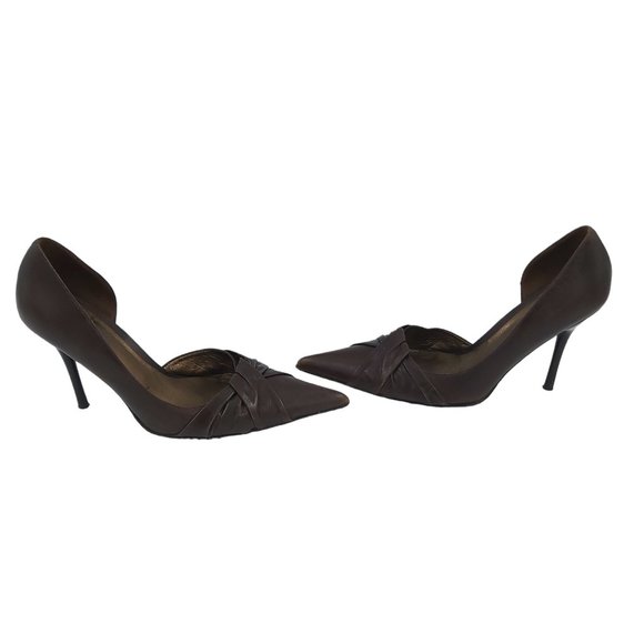 Aldo Leather Brown Stiletto 4 inch High Heel Shoes Pointed Toe Women Size 37-6.5 - Picture 15 of 16